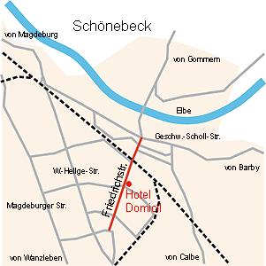 Wegbeschreibung zum Hotel Domicil Schönebeck 